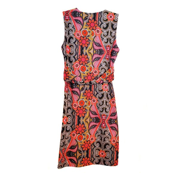 Prana Floral Twist Front Surplice Jersey Knit Sleeveless Dress - Picture 2 of 4